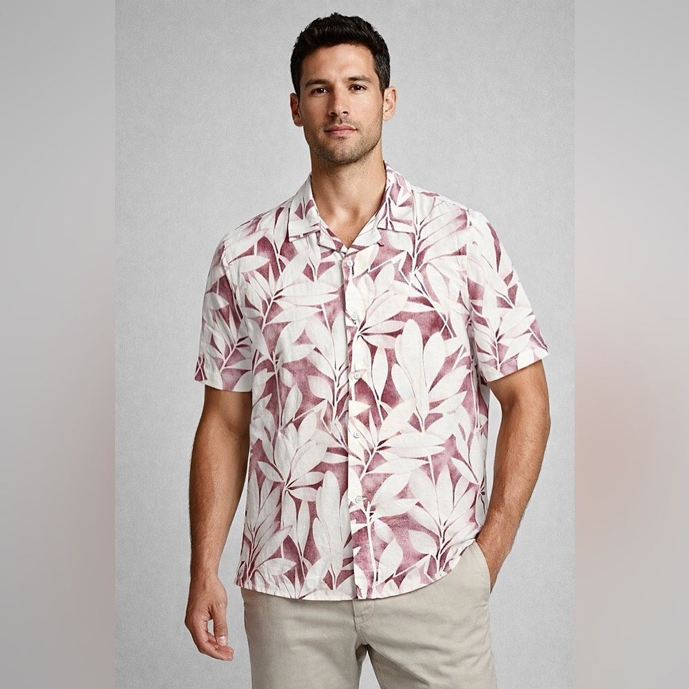 Express Hawaiian Shirt Tropical Large Men’s Viscose Linen Worn Once